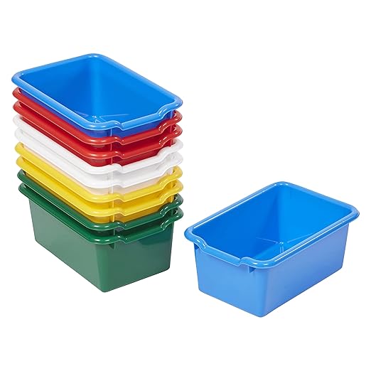 ECR4Kids Scoop Front Storage Bins, Multipurpose Organization, Assorted, 10-Piece