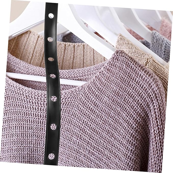 10 pcs Plastic Hanger Display Strips for Clothing Stores Space Saving Hanger Connectors Classic Black Plastic Strips for Organizing and Displaying Clothes Multipurpose and Sturdy