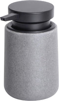 Liquid Soap Dispenser with Easy-to-Press Pump, 10 oz Refillable Hand Soap Dispenser with Extended Spout for Bathroom Kitchen Dish Lotion, Modern Stone Texture (Gray)