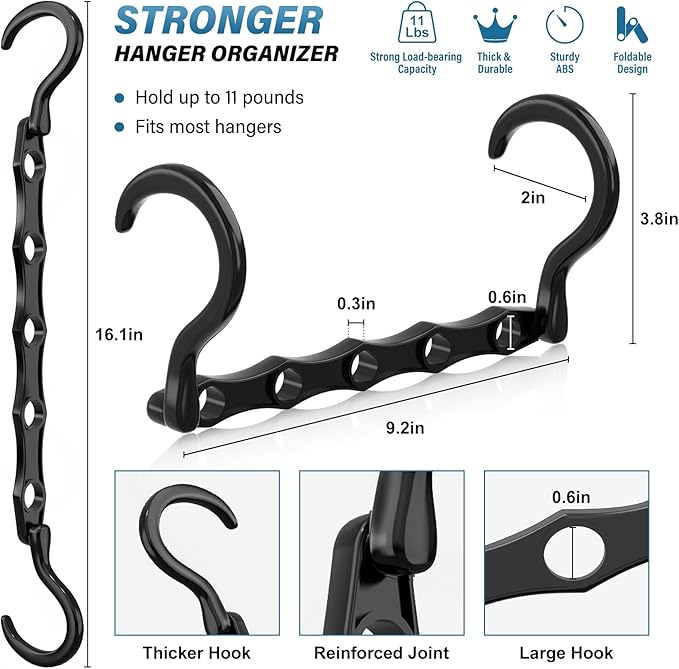 36 Pack Hangers Space Saving Magic Plastic Hanger Organizer Shirt Space Saving Hangers, Multi Space Saver Clothes Hangers for Closet Organizers Storage College Dorm Room Essentials