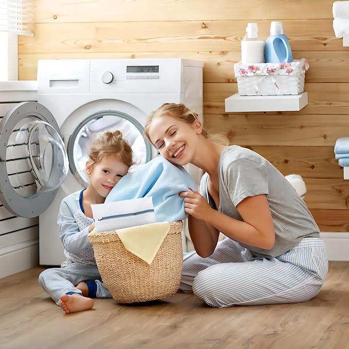 Honeycomb Mesh Laundry Bags for Delicates, 6Pcs Bra & Lingerie Wash Bags with Zipper, Mesh Washing Bags for Machine 12x16 Inch