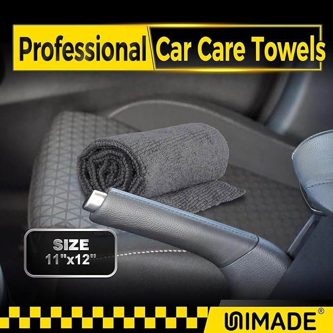 Microfiber Cleaning Cloth, 24 Pack Reusable Microfiber Towels for Cars Lint Free Cleaning Shop Towel Rags for Home Kitchen Automotive Bar Mechanic Restaurant Garage, 11"x 12", Grey