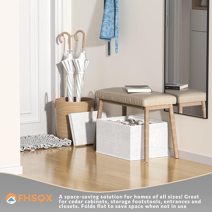 FHSQX 2 Pack Shoe Organizer for Closet,Foldable Shoe Organizer,Fits up to 24 Pairs,Storage Containers With Bottom Support for Shoes (Whtie, 16.5 * 12.6 * 9.5in)