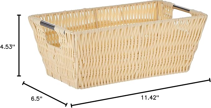 Whitmor Rattique Small Shelf Tote Latte (Pack of 2)
