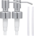Stainless Steel Soap and Lotion Dispenser Pumps, Replacement for Your Bottles (Chrome, 2 Pack)