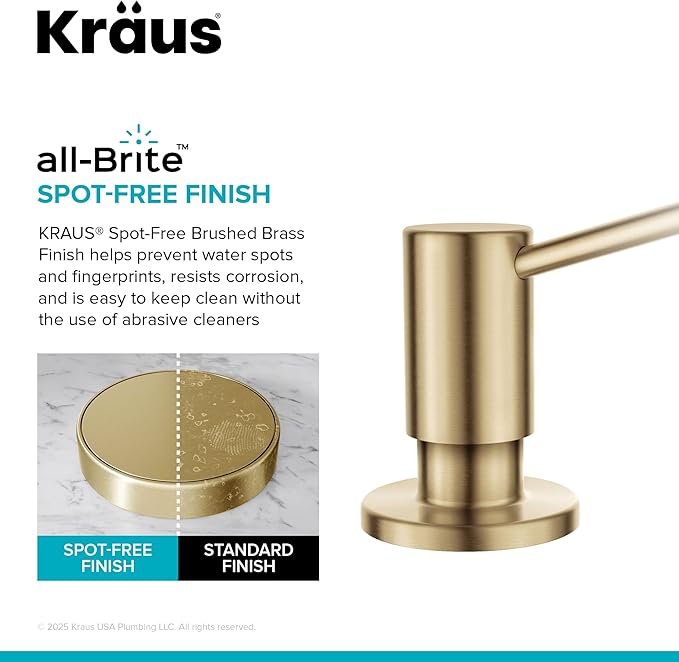 KRAUS Kitchen Soap and Lotion Dispenser in Spot-Free Brushed Brass, KSD-43SFBB