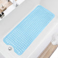 Bath Tub Shower Mat, Non Slip Bathtub Floor Liner Mats with Suction Cups and Drain Holes, Machine Washable Bathmat for Bathroom Floor Safety, 40 x 16 Inch, Sky Blue