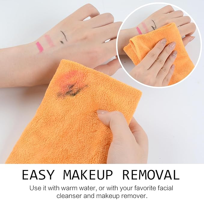 SINLAND Microfiber Facial Cloths Fast Drying Washcloth 12inch x 12inch Absorbent Face Wash Cloth Soft Makeup Remover Cloths