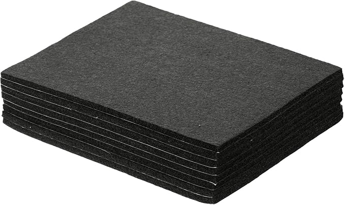 uxcell Felt Furniture Pads, 8Pcs 7.87" x 5.91" Adhesive Backed Felt Non-Slip Anti-Scratch Chair Leg Protectors for Protecting Hardwood Floor, Black