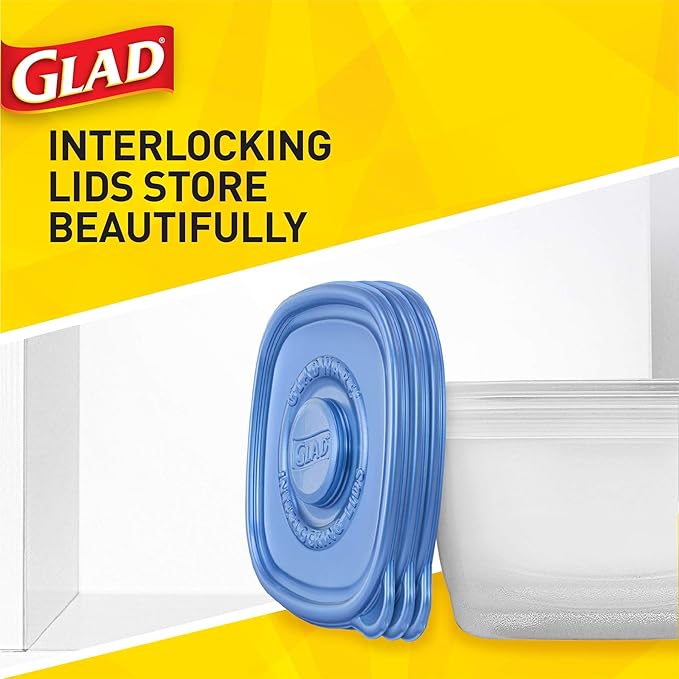 Glad Family Size Food Storage Containers, XL Square (104 Oz) - 3 Count, Standard