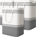 3 Pack Large Laundry Baskets, Laundry Hampers, Freestanding Waterproof Collapsible Clothes Bag with Extended & Reinforced Handles - Clothes Basket for Dorm, Bathroom, Home (125L)
