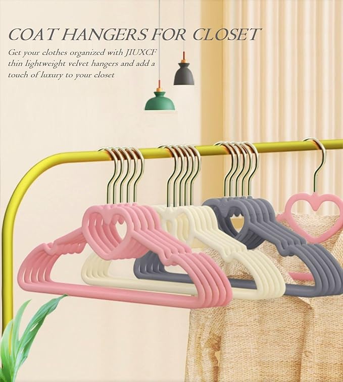 Velvet Hangers 50 Pack, 16" Non Slip Adult Hangers, Slim Clothes Hanger with 360 Degree Swivel Hook - Durable & Cute (Mix Coler)