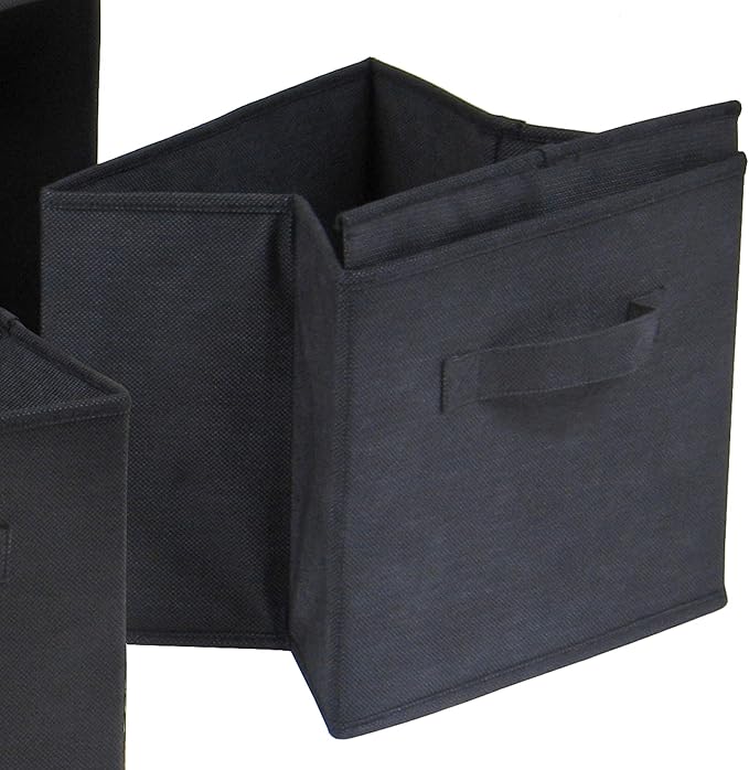 Winsome Capri Foldable Fabric Basket, Black, 6/Pack (22611)