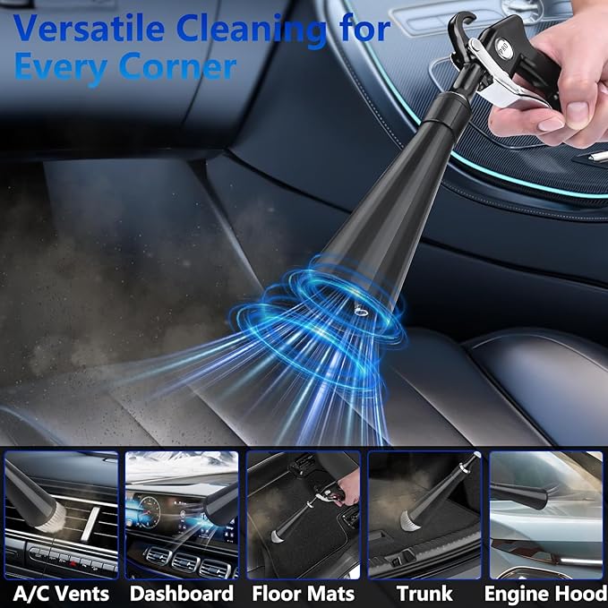 Preciva Car Cleaning Gun, Detailing Interior Dryer Air Blow Gun, Car Cleaning Air Gun Kit, High Pressure Blower Gun for Interior Cleaning, Quickly Blows Out Dirt and Dust