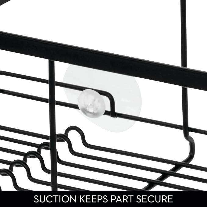 iDesign Metal Over the Bath Caddy Basket, The Everett Collection – 12.08” x 10.2” x 6.64”, Matte Black