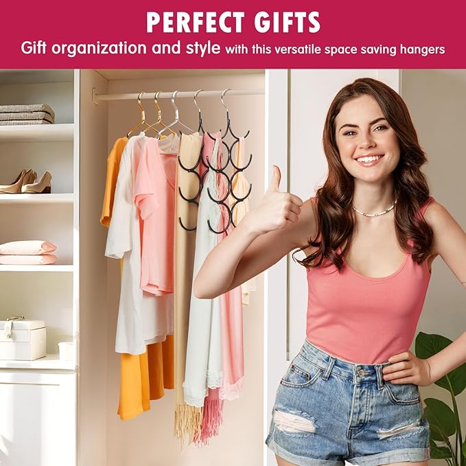 DOIOWN Tank Top Hanger,4 Pack Space Saving Hangers Bra Camisole Hanger,Small Closet Organizers and Storage for Dorm & Apartment Holds Camisoles,Bras,Scarfs,Ties,Belts