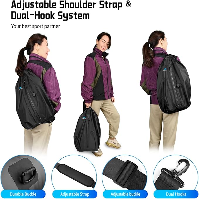 Zurligi Vacuum Bags with Pump for Travel – IPX8 Waterproof Reusable Carry-On Compression Bags for Clothes, Suitcase & Luggage(2-Pack, Black)
