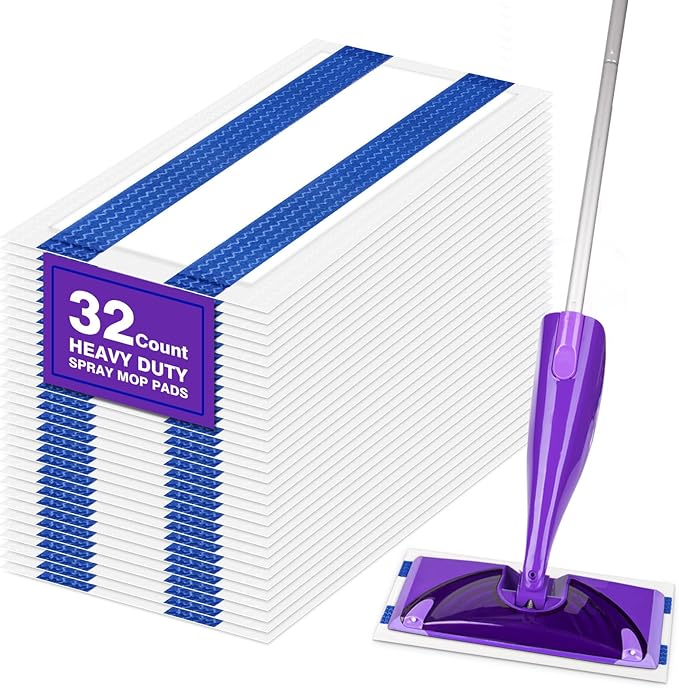 HOMEXCEL Multi-Layer Dry Floor Mop Pads Refills Compatible with Swiffer Wet Jet-All Purpose Multi Surface Floor Cleaner Spray Mop Pads Replacement for Hardwood Floor,32 Count