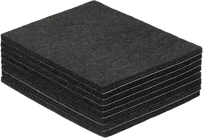 uxcell Felt Furniture Pads, 8Pcs 3.94" x 4.53" Adhesive Backed Felt Non-Slip Anti-Scratch Chair Leg Protectors for Protecting Hardwood Floor, Black