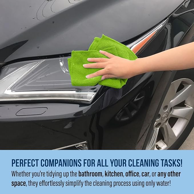 GREEN LIFESTYLE Chamois Cloth, Microfiber Cleaning Cloth 750 Pack, Borderless Towels Cleaning, Car Microfiber Towel, Drying Car Wash Towels (11.5" x 11.5", Multicolor)