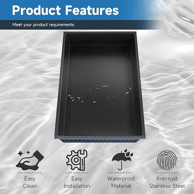 BATHFINESSE Shower Niche 18" X 12" Black, Stainless Steel Wall Niche Double Shelves Recessed Shower Shelf for Bathroom Storage, No Tile Needed Over Mount Installation