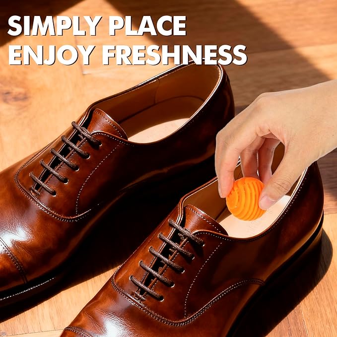 Shoe Deodorizer Balls, Sneaker Odor Eliminator, Long-Lasting Air Freshener for Cloest Car Lockers Drawer Gym Bags, 12 Pack- Eucalyptus Citrus Scent