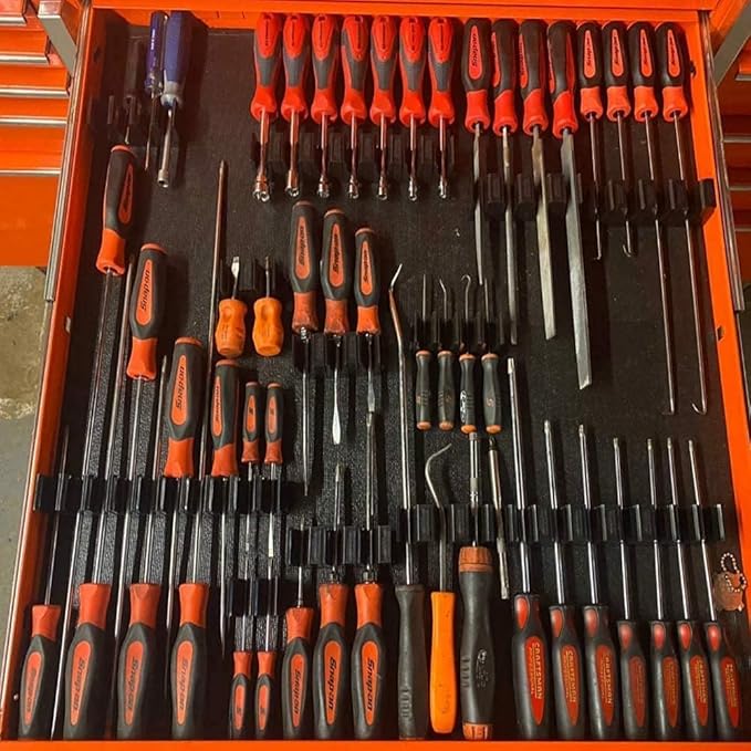ToolBox Widget Screwdriver Organizer Pro Series 4.0 – Magnetic Holder for Tool Drawers – Modular Toolbox Organizer System – Tool Storage for Professional & DIY Mechanics - 6 Pack, 72 Holders