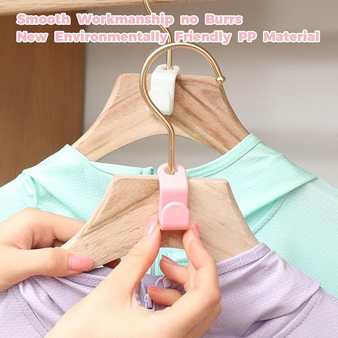 50 PCS Hanger Connector Hooks, Space Saving Hangers, Closet Hanging Organizer for College Dorm Room Essentials, Thickening Upgrade (Blue-50 Pcs)