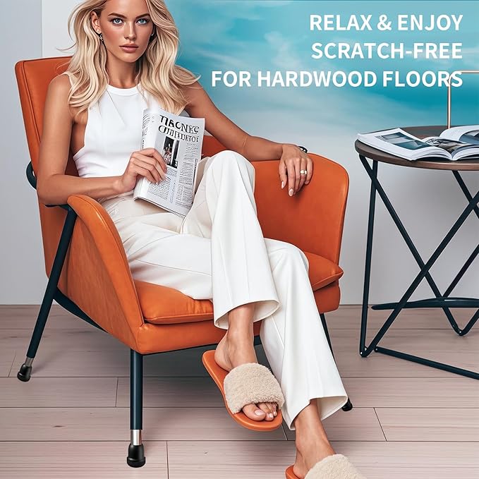 24 Pcs Small Chair Leg Floor Protectors, Chair Leg Protectors for Hardwood Floors, Silicone Chair Leg Caps Covers, Round Felt Furniture Pad Protect Floor from Scratches & Noise(Black, Fit 0.55"-0.75")