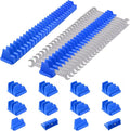 42 Pieces Modular Wrench Organizer Magnetic Wrench Holder Plastic Modular Tool Organizers with Label for Tool Drawer Storage (Blue, for 100 Wrenches)
