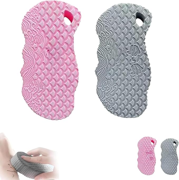 Magic Exfoliating Bath Sponge, Super Soft Exfoliating Bath Sponge，Skin Friendly & Reusable,Remover Dead Skin for All Skin Types,for Men Women (2PCS-Pink+Gray)