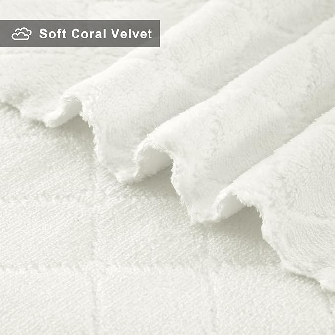 Homaxy 12 Pack Dish Towels for Kitchen (10 x 20 Inches, White), Super Soft and Absorbent Coral Velvet Dish Cloths for Washing Dishes, Nonstick Oil Fast Drying Microfiber Cleaning Cloth