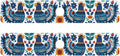 Mexico Eagles Flowers Blue Kitchen Sink Splash Guard Sink Faucet Mat Faucet Handle Drip Catcher Drain Mats for Kitchen Bathroom Countertop Absorbent Dish Drying Pad 2Pack 30x5.4IN