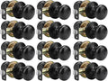 Goldenwarm Black Interior Door Knobs, Matte Black Bedroom Door Knob, Door Knobs Interior Bulk, Privacy Door Knob for Bedroom or Bathroom(12 Pack)