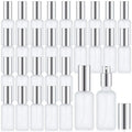 Roshtia 30 Pcs 1.69 oz/ 50 ml Silver Glass Spray Bottle Refillable Perfume Atomizer Clear Decorative Empty Bottles with Fine Mist Sprayer Pump for Face Body Travel