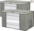 2 Pack Foldable Large Storage Bags 28 x 20 x 12 (L x W x H) inch for Comforter Quilt Blanket Clothes with Clear Window & Handles - Easy to Fit King Size Comforter Set - Closet Under Bed Organizer