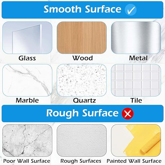 Lsnisni 3 Pack Shower Caddy Adhesive Replacement, Shower Adhesive Strips, Strong Adhesive Hooks, Waterproof Sticker, No Drilling, for Bathroom Shelf and Kitchen Racks