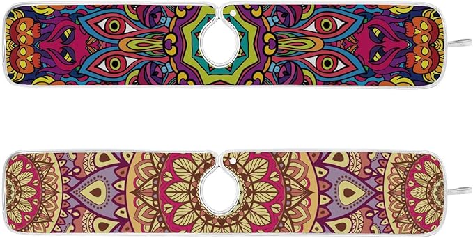 Sink Faucet Absorbing Mat Kitchen Sink Splash Guard Splash Faucet Drip Catcher for Bar RV Bathroom 2PCS 30x5.5in Mandala Pattern Purple and Orange