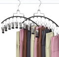 TOPIA HANGER 2 Pack Leggings Hanger for Closet, 20 Clips 360° Swivel Hook Legging Organizer Space Saving for Leggings Shorts Pants Skirt Jeans Bra Tank top Underwear for Closet CT80B