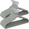 Velvet Hangers 50 Pack, Felt Hangers Clothes Coat Hanger Velvet with 360° Swivel Hook Slim Space Saving Non Slip Heavy Duty for Closet Organizer Pants Shorts Suits Shirt Clothing, Dove Grey