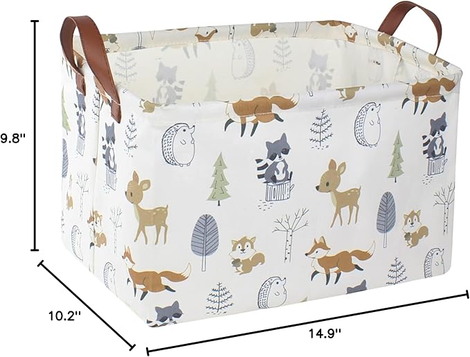 Rectangular Storage Basket, Books Box, Gift Basket, Room Decor(Animal)