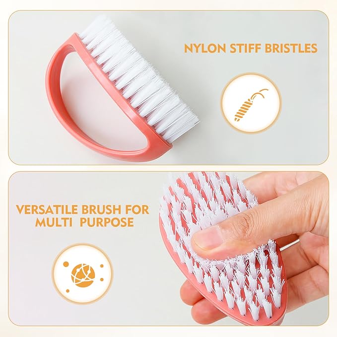 2 Pack Small Scrub Brush,Heavy Duty Stiff Nylon Bristles Cleaning Brush,Durable Small Cleaning Brush for Household Cleaning