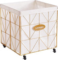 Mxfurhawa Laundry Hamper,Collapsible Laundry Basket Large Capacity Metal Laundry Hamper with Removable Liner, Rolling Wheels and Collapsible Design for Clothes Storage and Organization (210L GOLD)