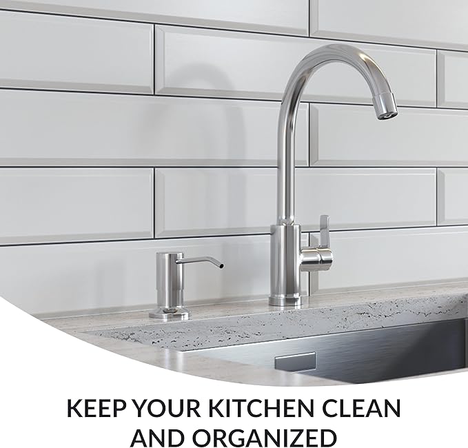 Soap Dispenser for Kitchen Sink,Chrome Stainless Steel Countertop Dish Sink Soap Dispenser Pump with 47 '' Extension Tube kit