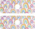 Kitchen Sink Splash Guard 2 PCS 14.7 Inch Sink Faucet Mat Splash Guard for Bathroom Countertop Water Absorbent Foldable Cuttable Soft Washable Gradient Cute Rainbows