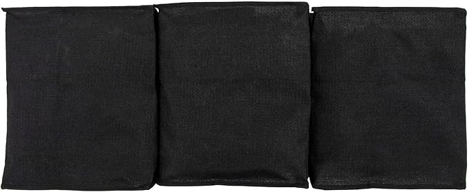Household Essentials Under Bed Zippered Sweater Storage Bags with Clear Vision Panel, Set of 3, Black
