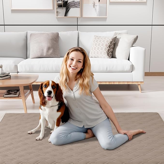 Smiry Reversible Waterproof Couch Covers for Sofa, Washable Dogs Pet Couch Covers for 3 Cushion Sofa Pet Friendly, Water Resistant Furniture Protector Slipcover, Geometric (30"x70", Taupe/Beige)