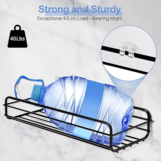 YEHOSHUN Shower Caddy Adhesive Replacement, Strong Shower Shelf Adhesive,2 Pack WaterProof Showers Adhesives Strip, Ad-hesive Hook for Showers, No Drilling for Bathroom Storage Shelve and Kitchen Rack