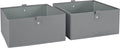 RiverRidge Kids 2pc Folding Storage Bins Set - 10.5” Bin Organizers with Handles - Gray Closet Organizer and Storage for Toys, Games, Shoes - Foldable Cube Storage Organizer Bins for Playroom, Nursery