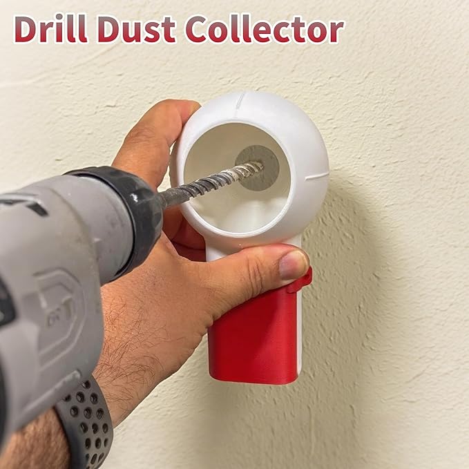 Drill Dust Collector Box 3D Printed Drill Dust Collection Multipurpose Catcher Bowl Mess-Free Wall Drilling Compatible with Most Drill Bits for Picture Hanging Painting Workshop Home Renovations